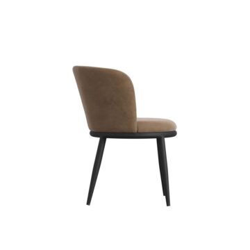 Nova Pair of Brown Dining Chairs | Black Legs