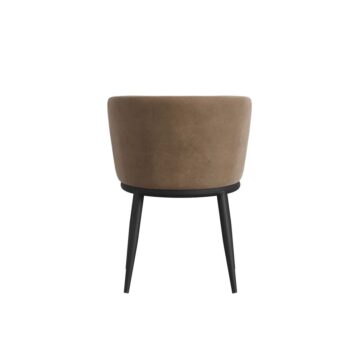Nova Pair of Brown Dining Chairs | Black Legs