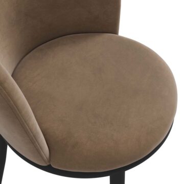 Nova Pair of Brown Dining Chairs | Black Legs