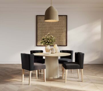 Shay Anthracite Winged Dining Chair