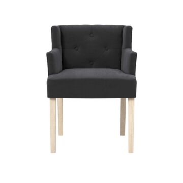 Shay Anthracite Winged Dining Chair | Armrests