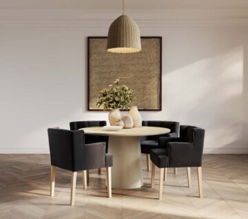 Shay Anthracite Winged Dining Chair | Armrests