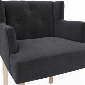 Shay Anthracite Winged Dining Chair | Armrests