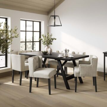 Shay Stone Winged Dining Chair | Armrests