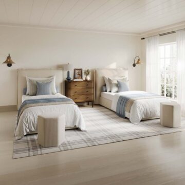 Harbour Beige Thin Stripe Stool