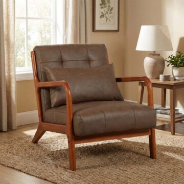 Sagewood Armchair | Brown Leather