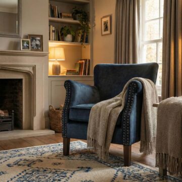 Harlow Armchair | Vogue Deep Ocean
