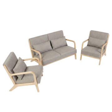Calloway 2+1+1 Sofa Set | Stone Linen | Clearance