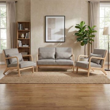 Calloway 2+1+1 Sofa Set | Stone Linen