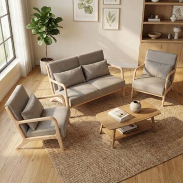 Calloway 2+1+1 Sofa Set | Stone Linen | Clearance