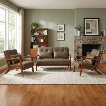 Sagewood 2+1+1 Sofa Set | Brown Leather