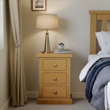 Messina Pine Small 3 Drawer Bedside Cabinet | Clearance