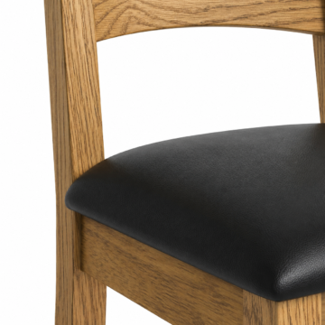 Alderstone Waxed Oak Ladder Chair | Leather Pad | Assembled
