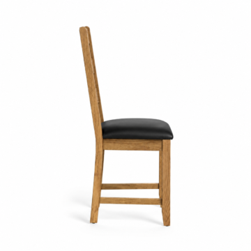 Alderstone Waxed Oak Ladder Chair | Leather Pad | Assembled