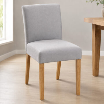 Bristol Light Grey Fabric Low-backed Chair