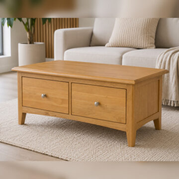 Tiree Oak 2 Drawer Coffee Table | Clearance