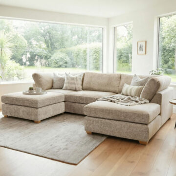 Studio U-Shaped Sofa, Stone