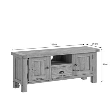 Stonebeck 2 Door 2 Drawer TV Unit | Assembled