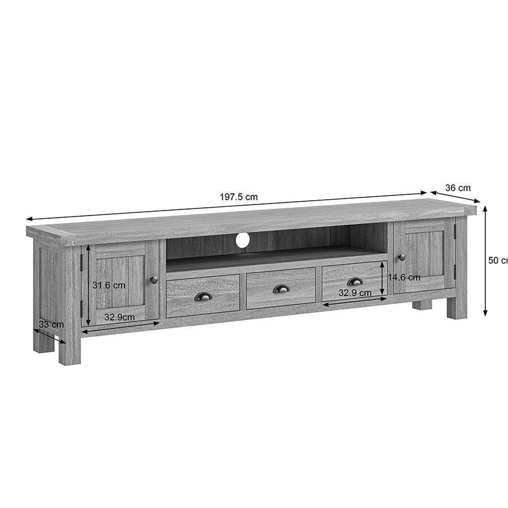 Stonebeck 2 Door 3 Drawer TV Unit | Assembled