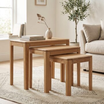 Dunmore Oak  Nest of Tables | Assembled