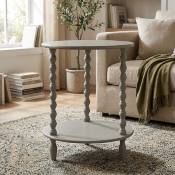 The Merebrook Collection Grey Round Side Table