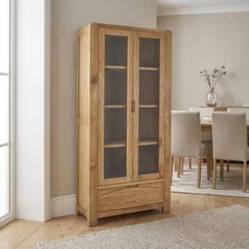 Kalmar Oak 2 Door 1 Drawer Display Unit | Assembled