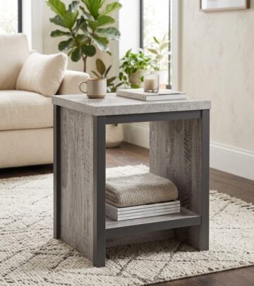 Fenway Grey Simple Lamp Table