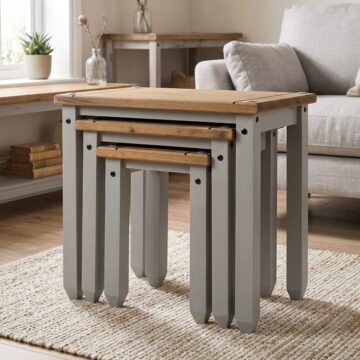 Azusa Grey Nest of Tables | Grey Wax | Pine Top
