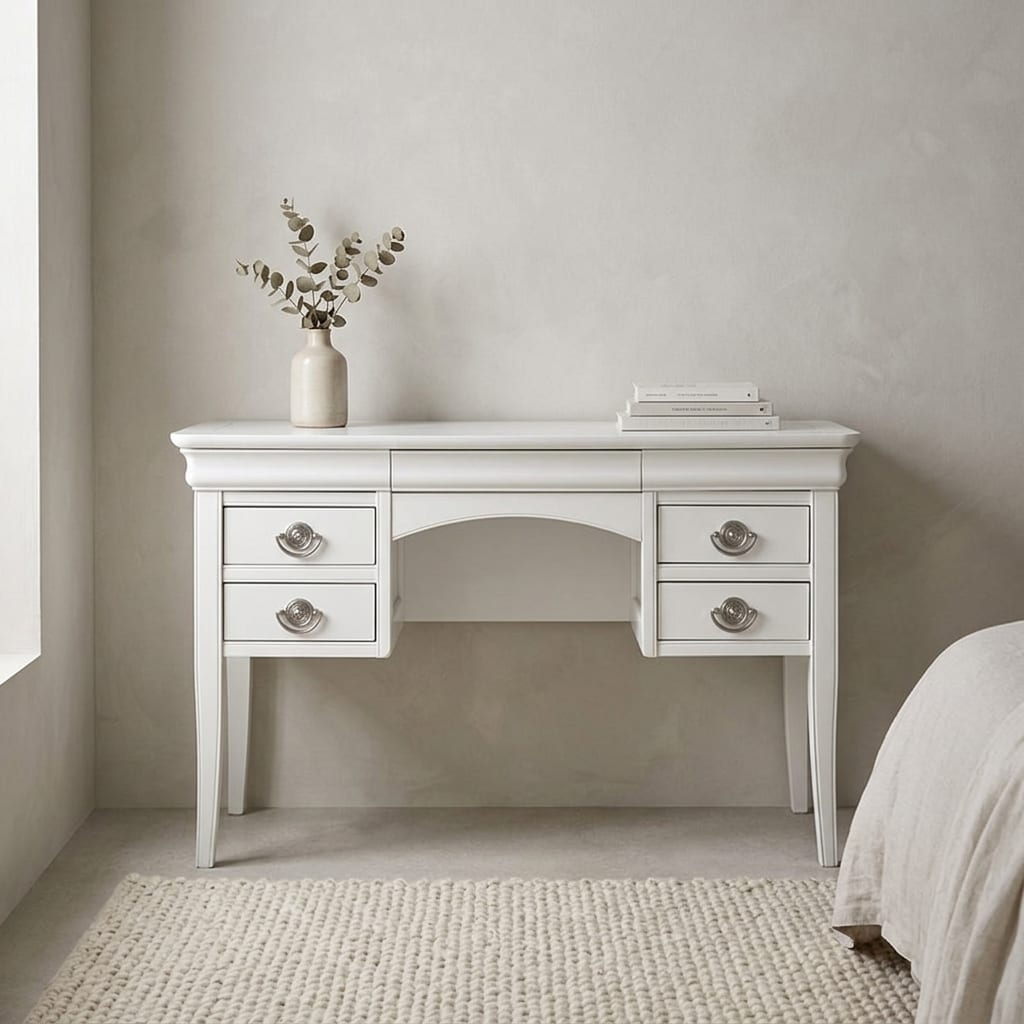 Arlington White 4 Drawer Dressing Table | Assembled