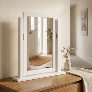Riverton White Vanity Mirror | Assembled