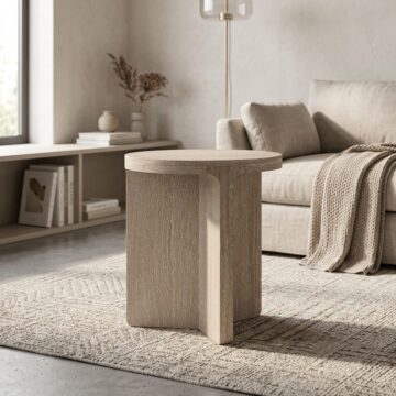 Elwood Oak Round Side Table