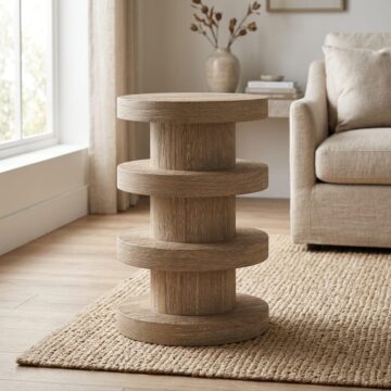 Elwood Oak Bobbin Side Table