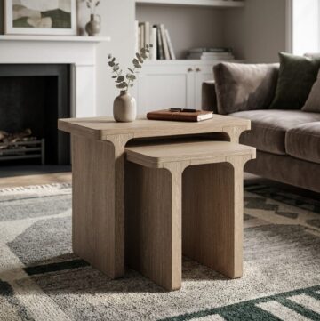 Elwood Oak Nest Of Table | Assembled