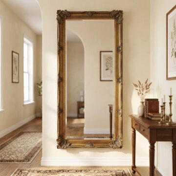 Reflections Gold Leaner Mirror | Assembled