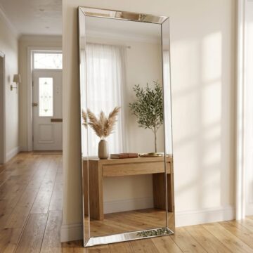 Reflections Silver Leaner Mirror | Assembled