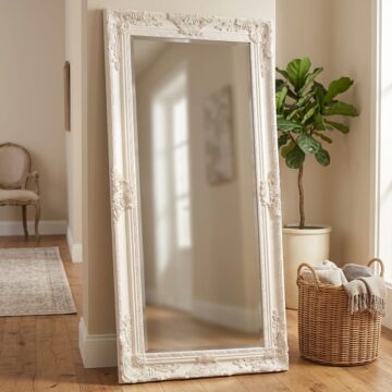 Reflections Cream Leaner Mirror | Assembled