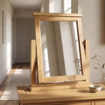 Summer Oak Single Dressing Table Mirror | Assembled