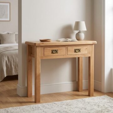 Belmont 2 Drawer Dressing Table | Oak Finish