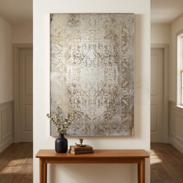 Antique Etched Foxed Wall Art Mirror | Assembled