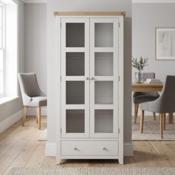 Norfolk White 2 Door 1 Drawer Display Cabinet