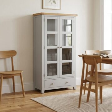 Norfolk French Grey 2 Door 1 Drawer Display Cabinet
