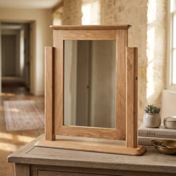 Wellington Oak Single Dressing Table Mirror | Assembled