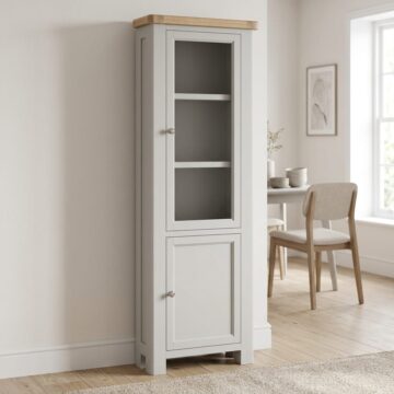 Havenwood Grey 2 Door Corner Display Cabinet | Assembled