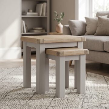 Havenwood Grey Nest of Table | Oak Tops