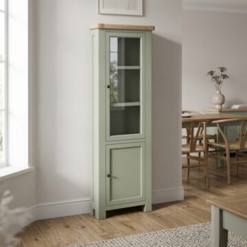 Havenwood Sage 2 Door Corner Display Cabinet | Assembled