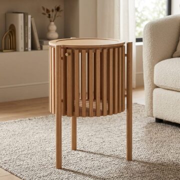 Serenity Oak 1 Door Story Side Table | Assembled