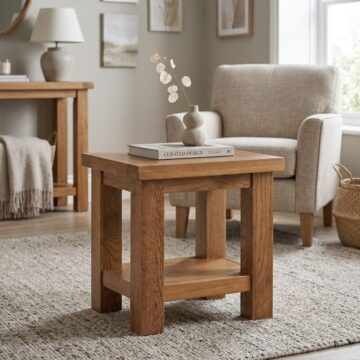 Wynyard Rustic Lamp Table | Oak Finish