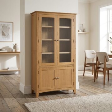Tiree Oak 4 Door High Display Unit