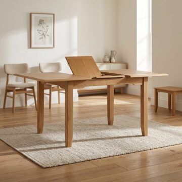 Tiree Oak Butterfly Extension Dining Table | 120 - 160cm | Clearance