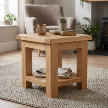 Salisbury Rustic Oak Lamp Table | Wax Finish